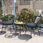Outdoor Leisure Set, 2 Rattan Single Chairs with A Glass Round Table,