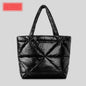 Large Capacity Minimalist Diamond-stitched Down Cotton Shoulder Bag