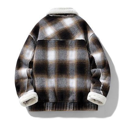 Men's Short Wool Wave Casual Jacket
