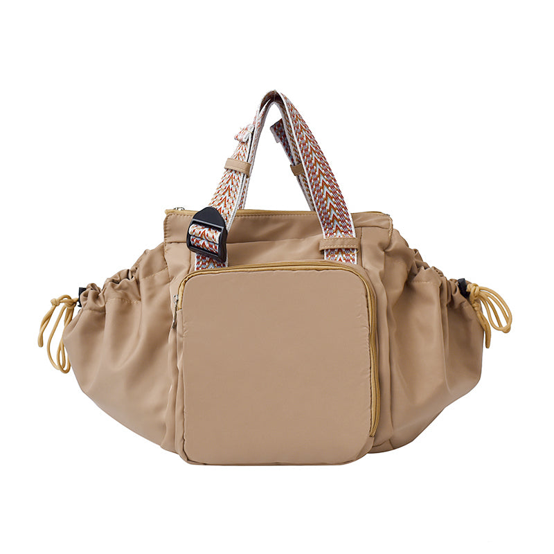 Nylon Fabric Mommy Bag, Large Capacity, Portable, Single Shoulder Tote Bag For Travel