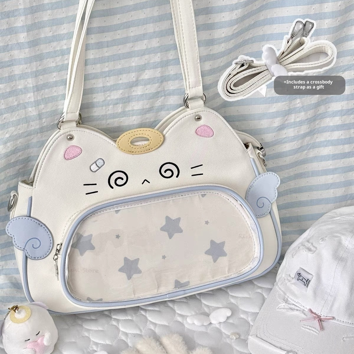 Cartoon Crossbody Owl Pin Girl Casual Versatile Tote Bag