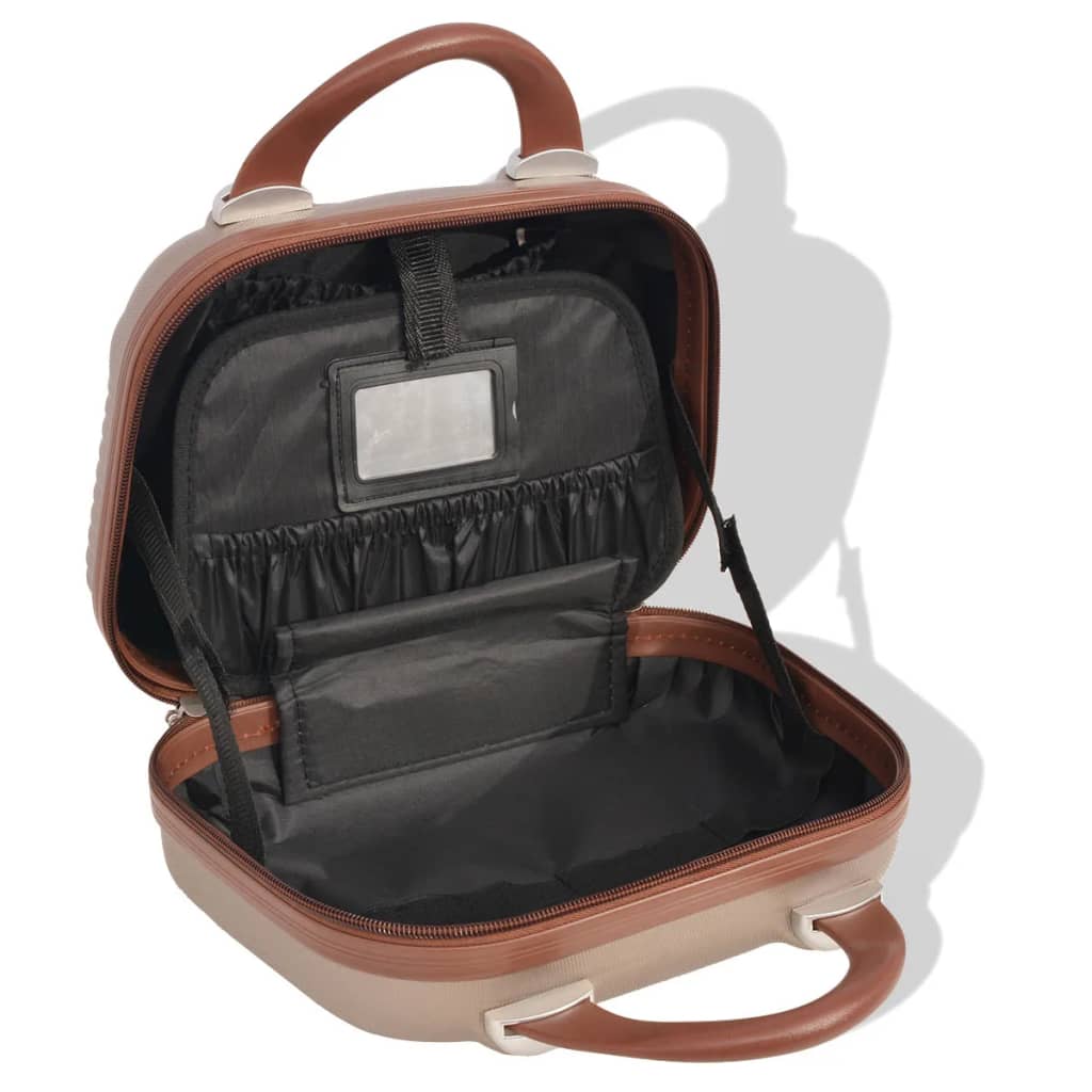 Four-Piece Hard Shell Trolley Set Champagne   Four-Piece Hard Shell Trolley Set Coffee Brown