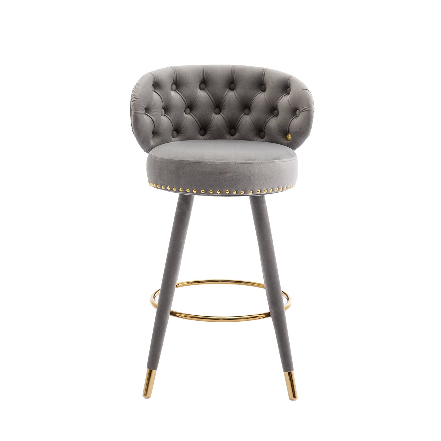 Counter Height Bar Stools Set of 2 for Kitchen Counter Solid Wood Legs