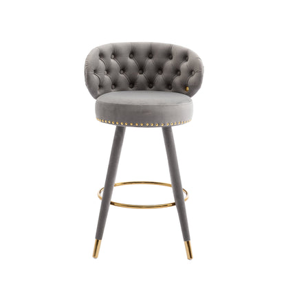 Counter Height Bar Stools Set of 2 for Kitchen Counter Solid Wood Legs