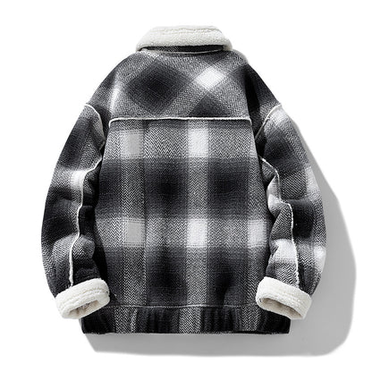 Men's Short Wool Wave Casual Jacket
