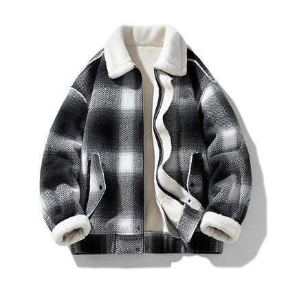 Men's Short Wool Wave Casual Jacket