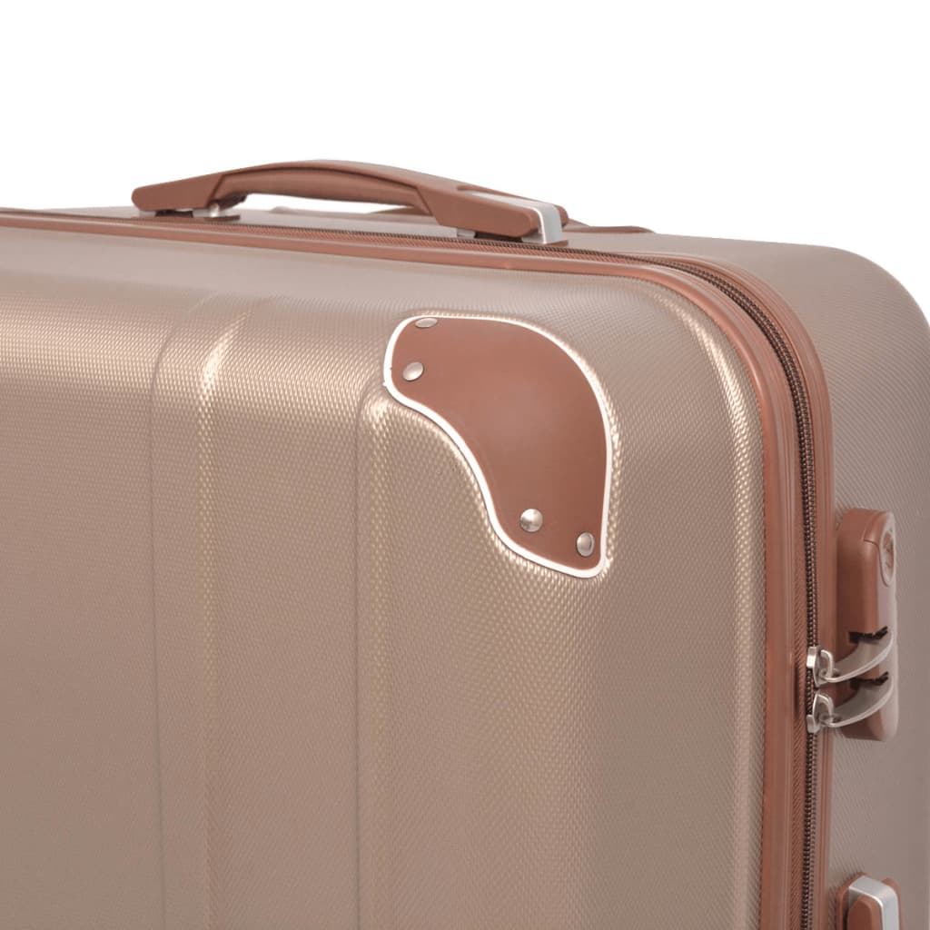 Four-Piece Hard Shell Trolley Set Champagne   Four-Piece Hard Shell Trolley Set Coffee Brown
