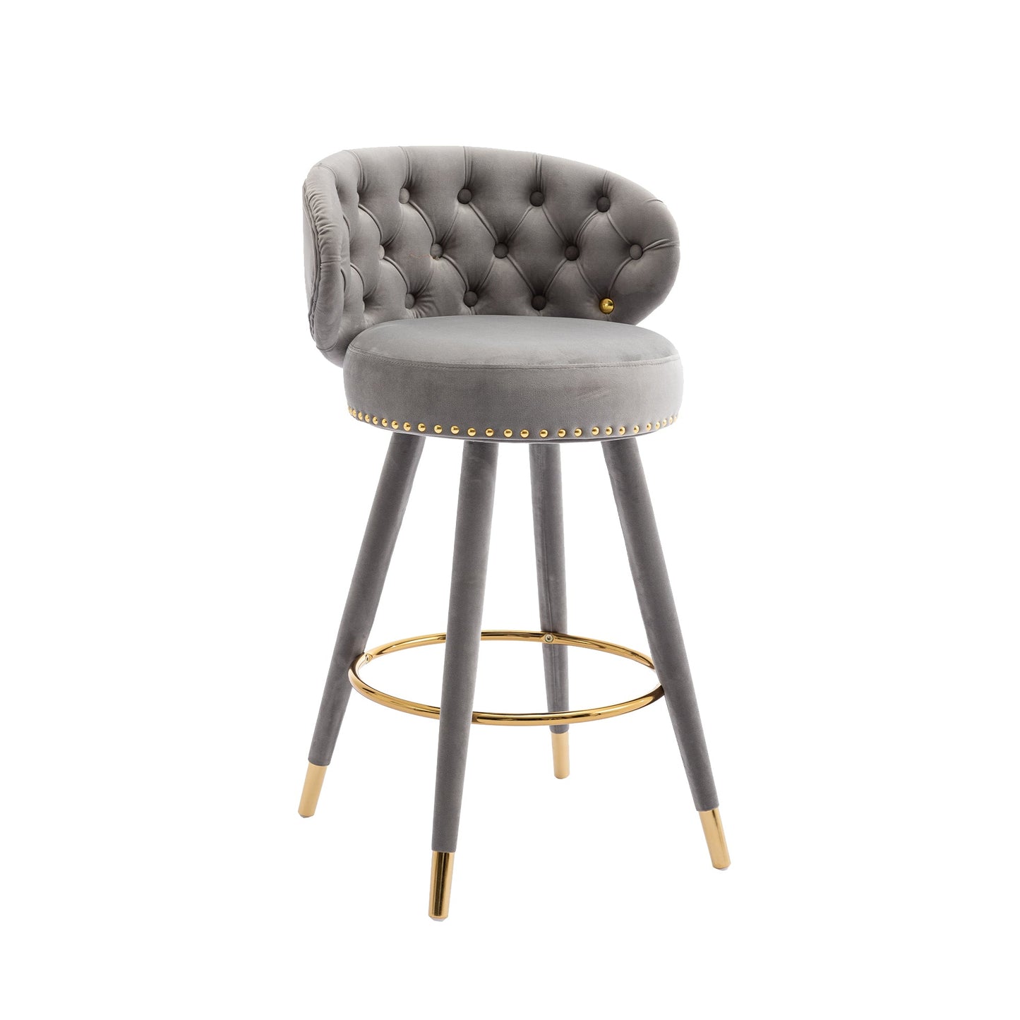Counter Height Bar Stools Set of 2 for Kitchen Counter Solid Wood Legs