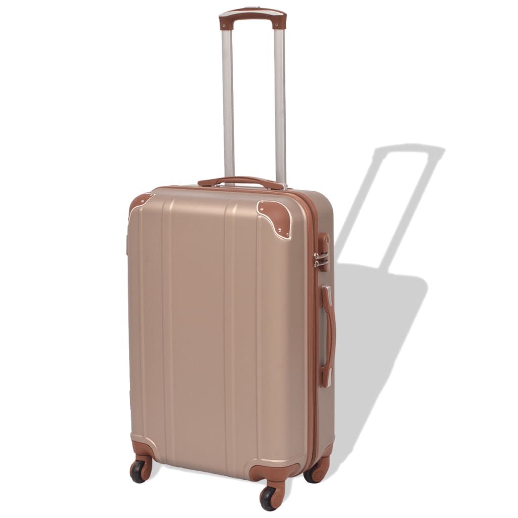 Four-Piece Hard Shell Trolley Set Champagne   Four-Piece Hard Shell Trolley Set Coffee Brown