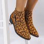 Ladies Chunky Heel Ankle Boots Large Size Pointed Toe