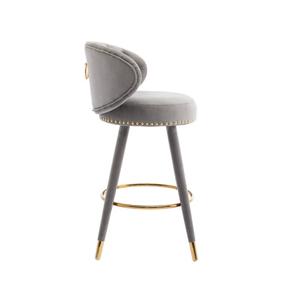 Counter Height Bar Stools Set of 2 for Kitchen Counter Solid Wood Legs