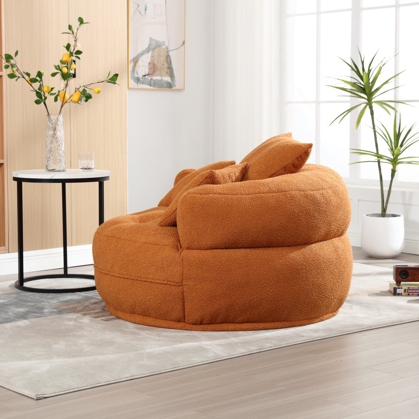 Chenille Sponge single sofa,No Assembly Required,Fluffy Modern Sleeper