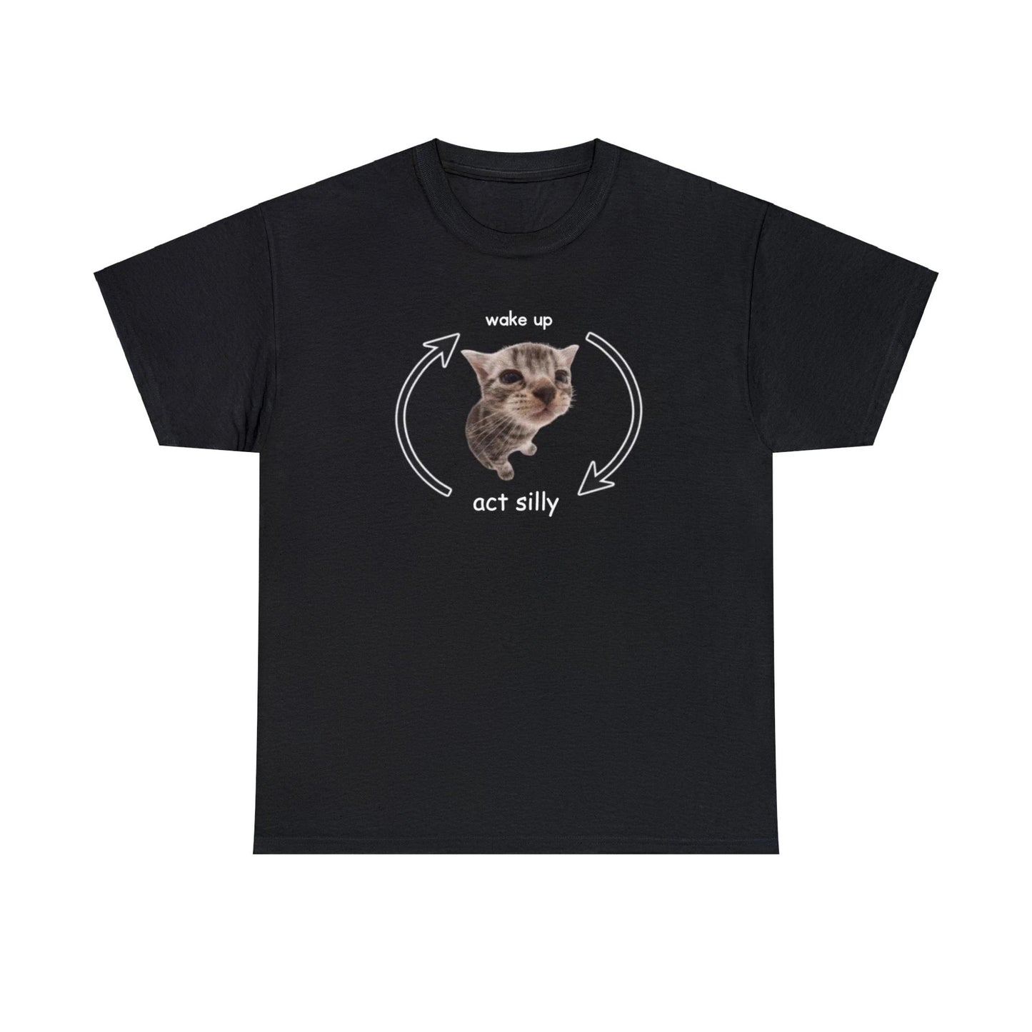 Funny And Cute Cat Print Short Sleeve