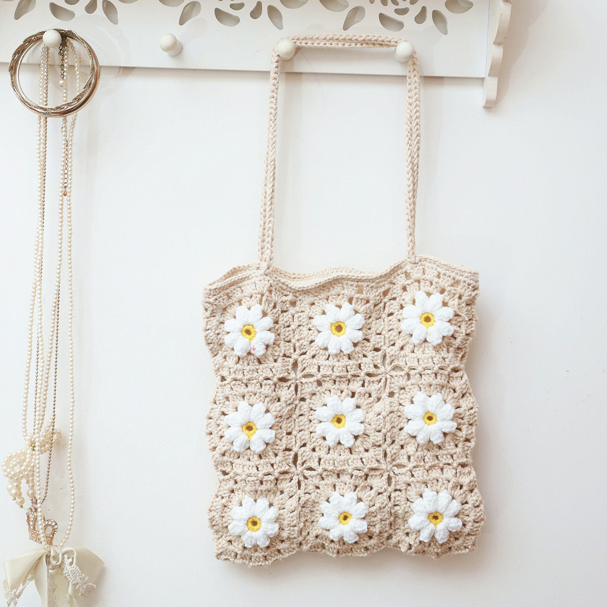 Hand-hooked Flower Casual Bag Single Shoulder Beach Bag