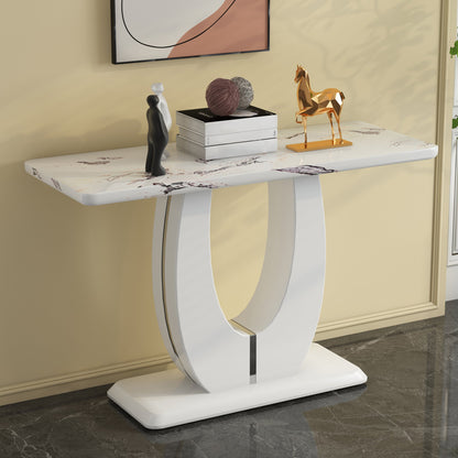 Modern Simple Glossy White Rectangular Counter Bar Table MDF 47.24 x