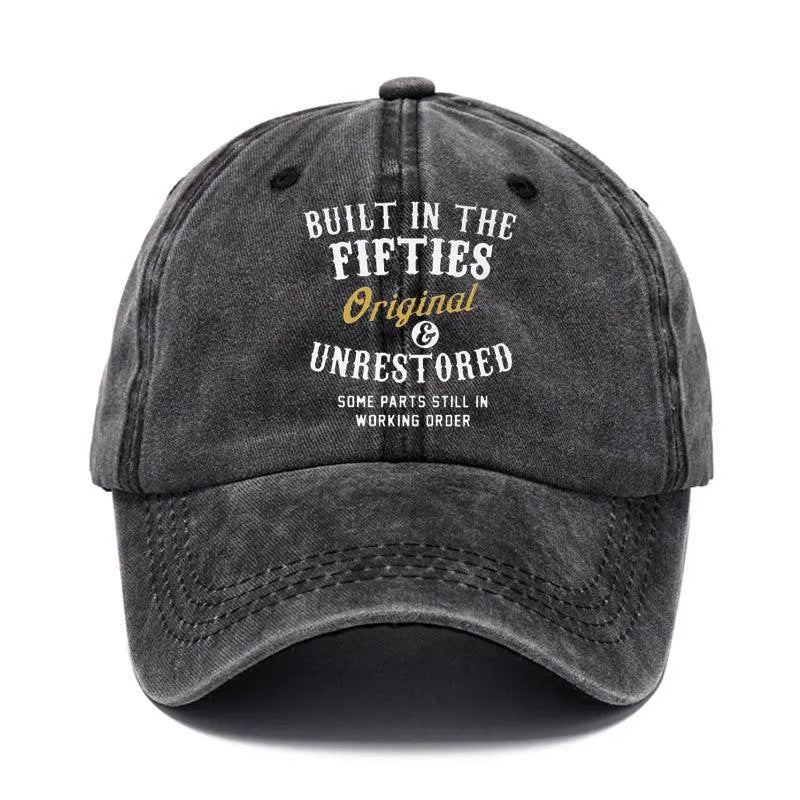 Washed Print Denim Baseball Cap Retro Versatile Soft Top Hat